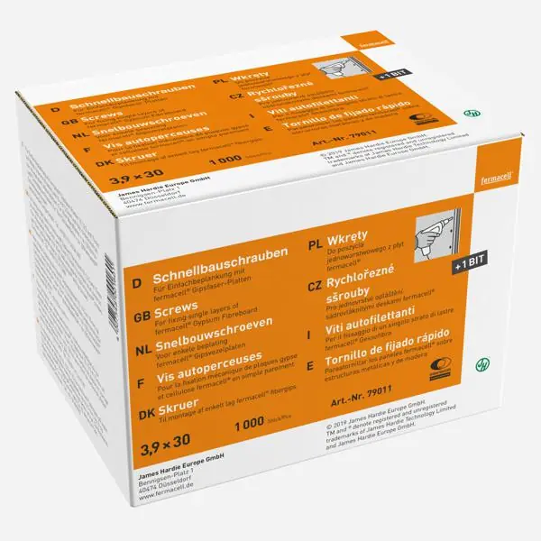 Vis plaque de plâtre autoperceuses FERMACELL Ø3,9x30mm boite 1000 Populaire