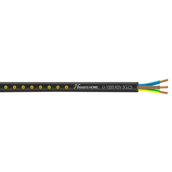 Jusqu'à Épuisement Des Stocks Câble industriel rigide U1000 RO2V 3G 2,5mm² couronne 100m