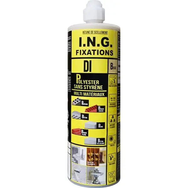 Résine de scellement DI cartouche 410ml beige Retour Gratuit