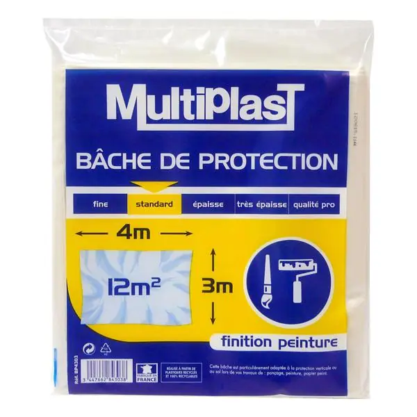 Offre Du Jour Bâche de protection standard 4x3M finition peinture de protection STANDARD FINITION PEINTURE 4x3m
