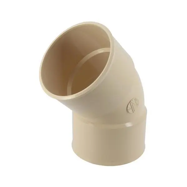 Coude femelle/femelle PVC Ø80 45° LG25 sable UCR44GTS Commander Vite