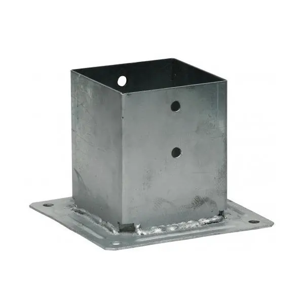 Remise Pied de poteau jardin carré à boulonner PPJBT 91x150x91mm Ep.2,5mm
