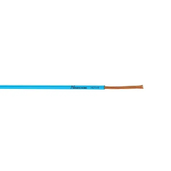 Certifié Fil rigide HO7V-R 6mm² bleu au mètre