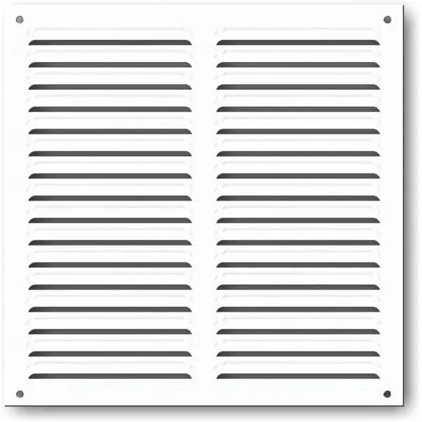 Grille à persiennes 200x200mm avec moustiquaire alu blanc Dernière Chance