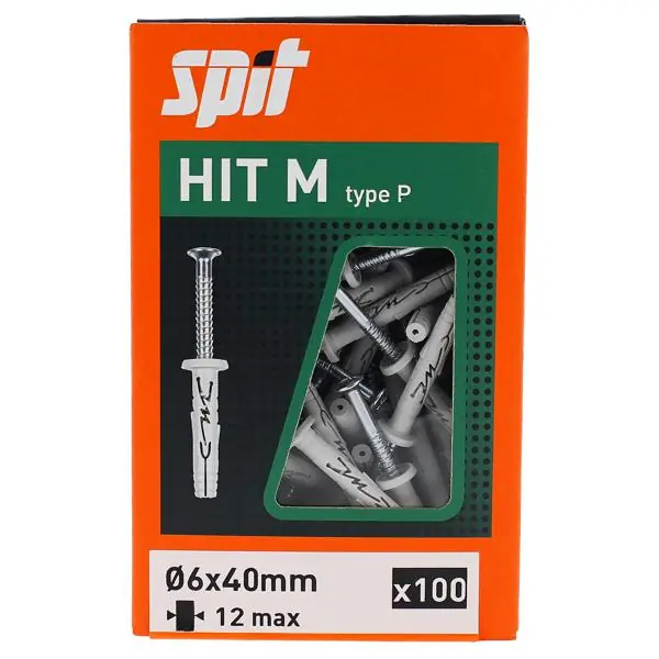 Chevilles HIT M tête plate 12mm Ø6x40mm boîte(s) 100 Meilleur Choix