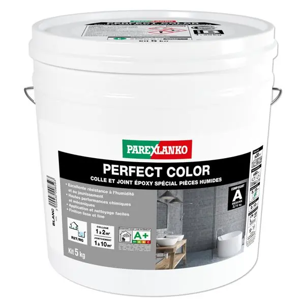 Colle et Joint Déco Epoxy PERFECT COLOR blanc seau 5kg Solde