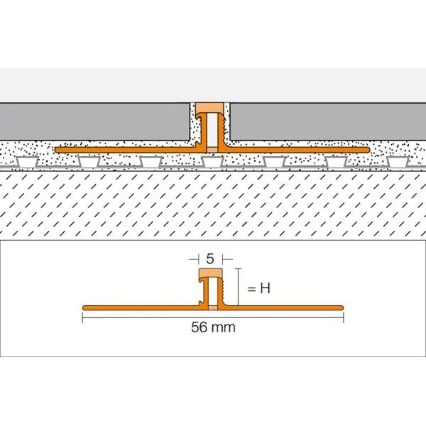 Profilé de fractionnement DILEX PVC gris H.12,5mm L.2,5m Quantité Limitée