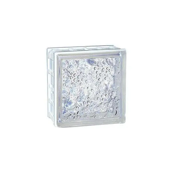 Soldes Brique de verre CUBIVER 2 bullée incolore 19,8x19,8x8cm