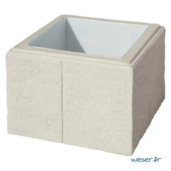 Elément pilier béton CHEVERNY crème 38x38x25cm Offre Du Jour