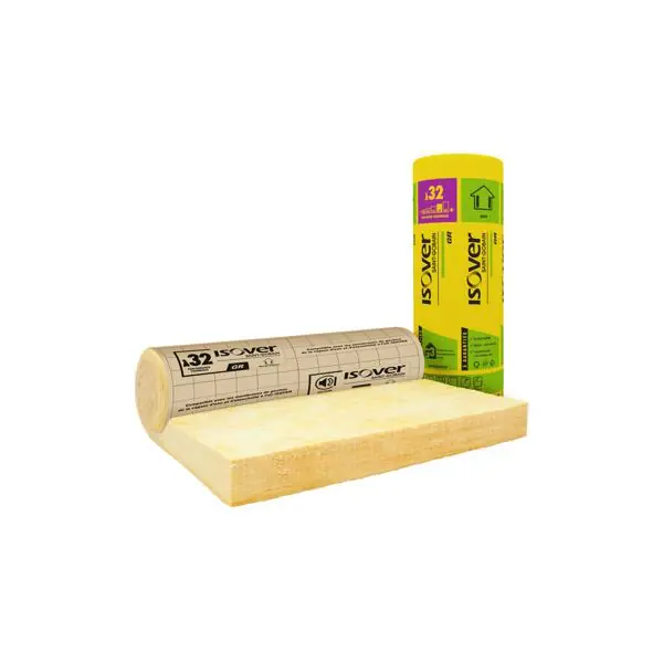 Laine de verre GR32 ROULE revêtu kraft 140mm 270x120cm R=4,35 Prix Réduit