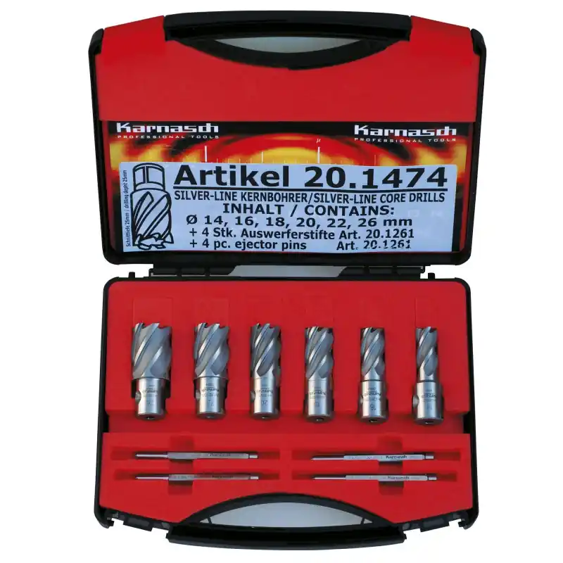 Coffret de fraises à carotter HSS-XE Metallkraft Silver Line 25 Jusqu'à Épuisement Des Stocks
